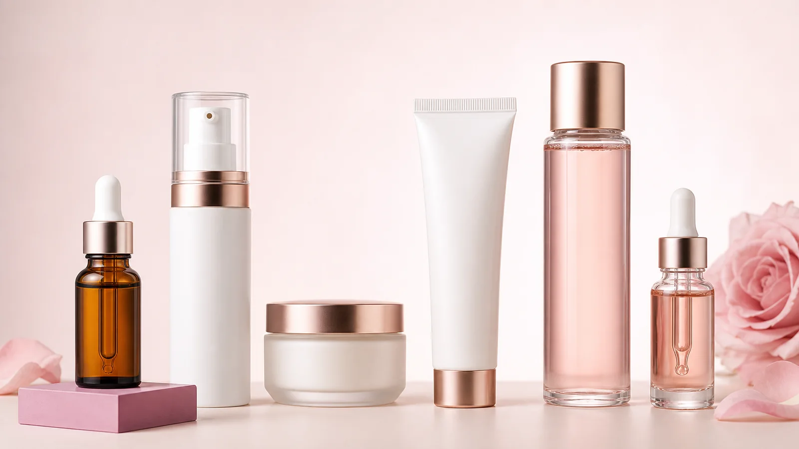 A curated collection of skincare products