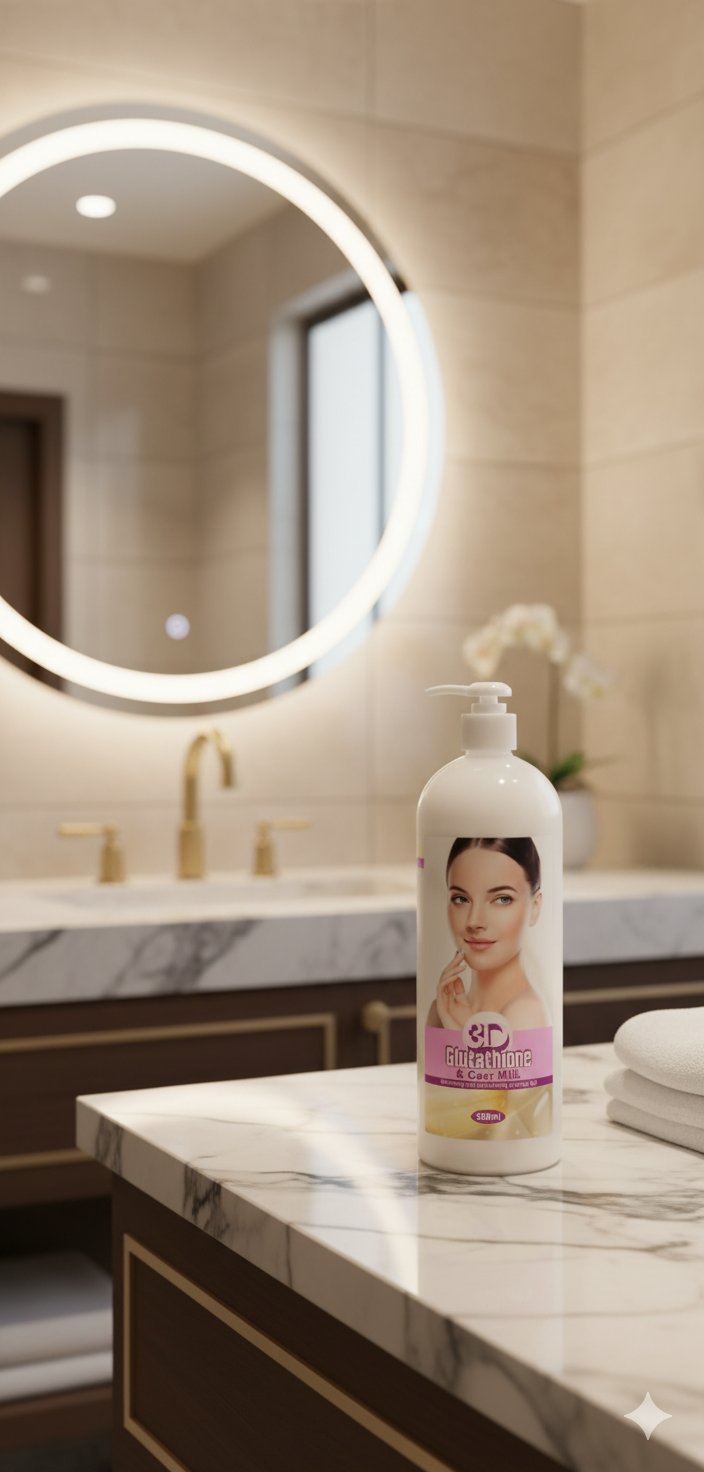 3D Glutathione and Goat Milk Shower gel 1LTR - Image 3