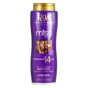Fair and White Miss White 14 Days Lightening Lotion For Dark Skin - 500ml