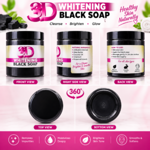 3D Whitening Black Soap  - 1kg