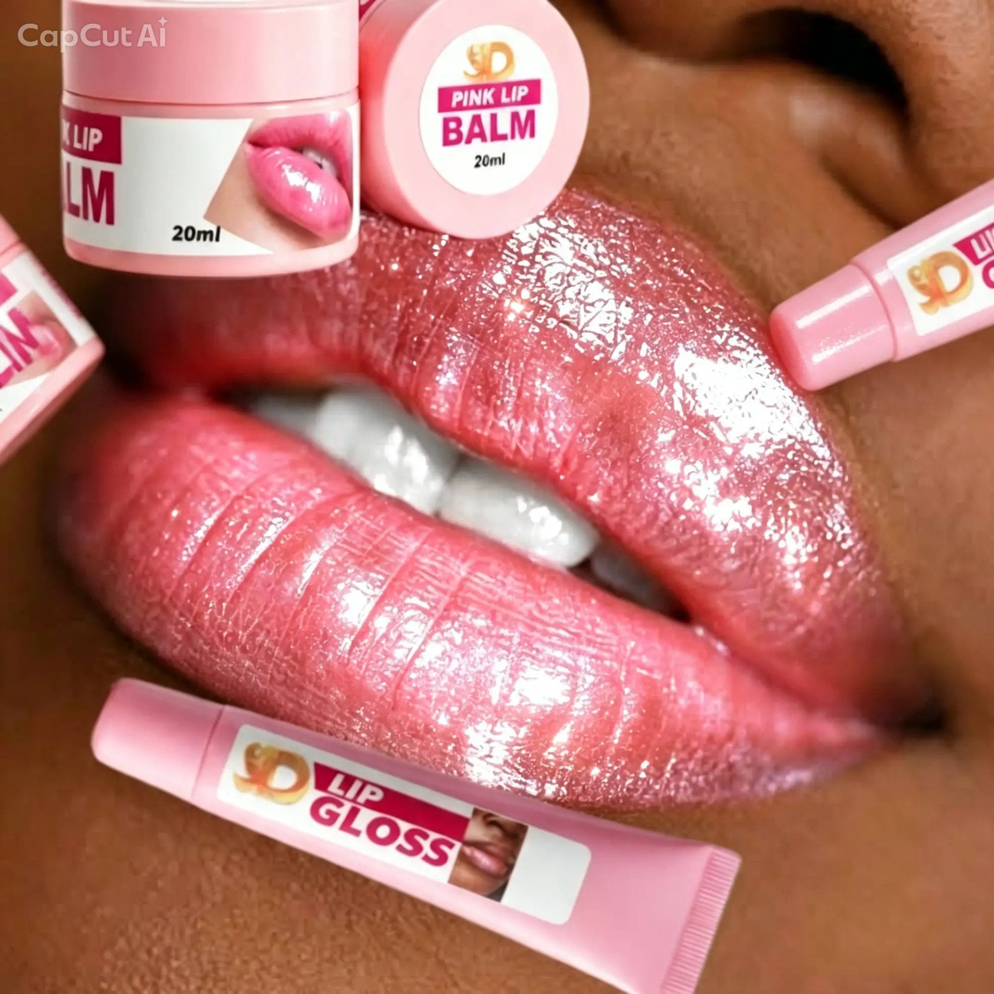 3D Pink Lip Set - Lip Moisturiser - Image 2